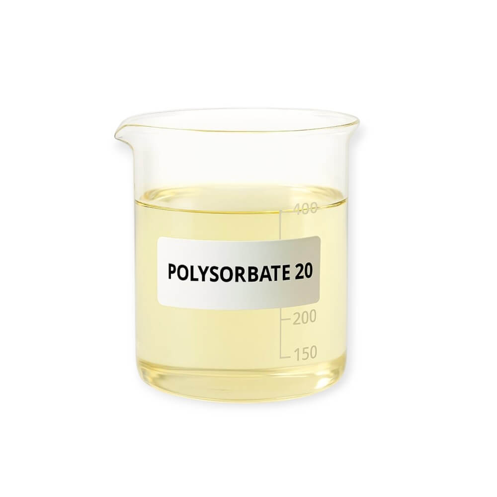 Polysorbate 20 in a beaker ready to used to solubilize fragrance oils for room spray.